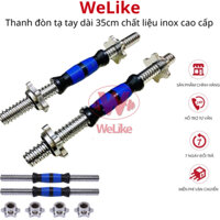 Thanh đòn tạ tay dài 35cm chất liệu inox cao cấp tay cầm bọc cao su dễ dàng tháo lắp luyện tập thể dục thể thao gym