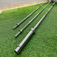 Thanh đòn tạ thẳng, Chất liệu Thép mạ inox 1.2m + 2 Chốt khóa - Vivasports ( Hàng nhập khẩu)