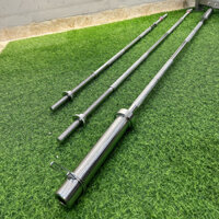 Thanh đòn tạ thẳng, chất liệu thép mạ inox 1.2m phi 25mm + 2 chốt khóa ( hàng nhập khẩu)