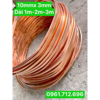 Thanh đồng đỏ 10mmx 3mm (hàng cuộn ) dài 1m-2m-3m