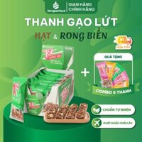 Thanh gạo lứt ngũ cốc Nonglamfood Hạt và Chà Bông - Rong Biển - Trái Cây Top Energy Bar Hộp16 Thanh  Bánh ăn kiêng dinh dưỡng thay thế bữa ăn sáng  Ngon chuẩn dưỡng chất  Chay mặn đều dùng được Tùy loại - Rong Biển Hộp 16 Thanh