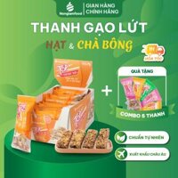 Thanh gạo lứt ngũ cốc Nonglamfood Hạt và Chà Bông - Rong Biển - Trái Cây Top Energy Bar Hộp16 Thanh  Bánh ăn kiêng dinh dưỡng thay thế bữa ăn sáng  Ngon chuẩn dưỡng chất  Chay mặn đều dùng được Tùy loại - Chà Bông Hộp16 Thanh