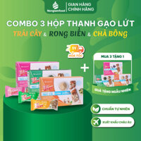 Thanh gạo lứt Top Energy Bar (Chà bông/ Rong biển/ Trái cây) Nông Lâm Food hộp 136g
