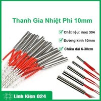 Thanh gia nhiệt phi 10, điện trở nhiệt 1 đầu, điện trở nhiệt sấy khuôn 1 đầu điện áp 220V