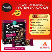 Thanh Giàu Đạm Carman's Protein Bar Dark Choc, Cranberry - 200g