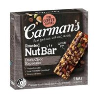 Thanh Hạt Socola Đắng & Cà Phê, Roasted Nut Bar, Dark Choc Espresso, 5 Thanh (160g) - CARMAN'S