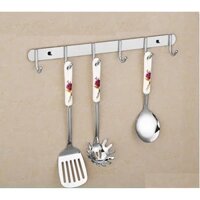 Thanh inox treo quần áo, thanh dính tường treo đồ dùng tiện ích 6 chấu-Thanh chữ L