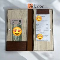 Thanh kẹp bill tính tiền, kẹp hóa đơn làm bằng plywood phủ melamine - FREE KHẮC LOGO - ADECOR