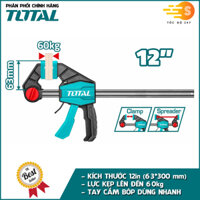 Thanh kẹp nhanh có lực kẹp 60kg TOTAL THT1340601 và THT1340602 - thanh êtô, nhiều kích thước, kẹp gỗ, cảo kẹp nhanh - 12IN 63300MM