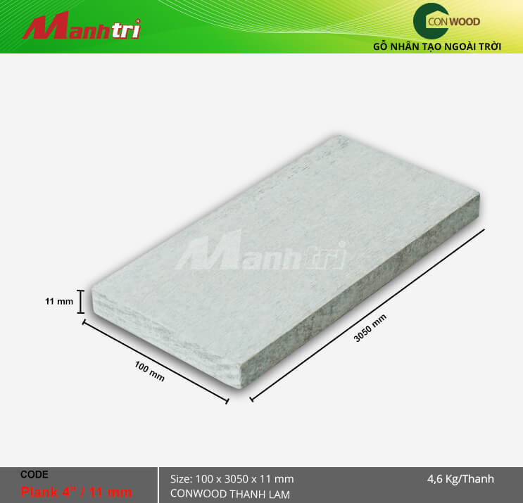 Thanh lam che nắng Conwood Plank 4"/11mm