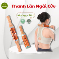 Thanh lăn ngải cứu ngọc bích 2 tay cầm massage giảm đau mỏi toàn thân | Con lăn ngải ngọc bích