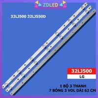 THANH LED TIVI LG 32LJ500 32LJ550D LB-PF3030-GJD2P53153X7AHV2-D HÀNG MỚI 100%, BỘ 3 THANH, MỖI THANH 7 BÓNG 3V, DÀI 62cm