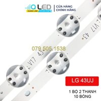 Thanh LED Tivi LG 43UJ 10LED - Lắp zin tivi LG 43UJ652 - 1 bộ 2 thanh giống nhau - LED MỚI 100% nhà máy