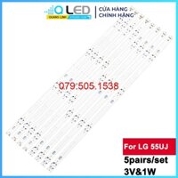 Thanh LED Tivi LG 55UJ - Lắp zin tivi LG 55UJ632,55LJ550  - 1 bộ 10 thanh (5 thanh A+ 5 thanh B) LED mới 100% nhà máy