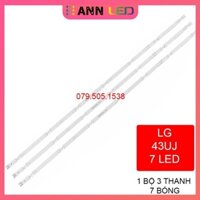 Thanh LED Tivi LG LG 43UJ632 / 43UJ633T / 43UJ6300 / 43UJ6320 / 43UJ603V - 1 bộ 3 thanh giống nhau - LED MỚI 100% nhà má