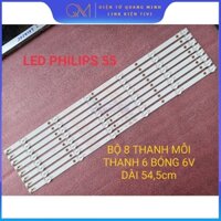 THANH LED TIVI PHILIPS 55 INCH BỘ 8 THANH MỖI THANH 5 BÓNG VÀ LOẠI BỘ 8 THANH MỖI THANH 6 BÓNG, MỖI BÓNG 6V, DÀI 54,5cm