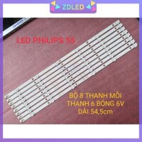 THANH LED TIVI  PHILIPS 55 INCH BỘ 8 THANH MỖI THANH 5 BÓNG VÀ LOẠI BỘ 8 THANH MỖI THANH 6 BÓNG, MỖI BÓNG 6V, DÀI 54,5cm