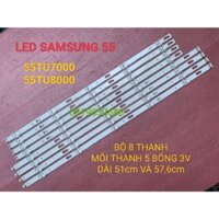 THANH LED TIVI SAMSUNG 55TU7000 55TU8000 55TU8100 55TU7020 55TU7025 55TU7092 MỚI 100% BỘ 8 THANH MỖI THANH 5 BÓNG 3V