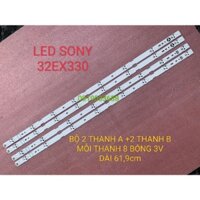 THANH LED TIVI SONY 32EX330 MỚI 100% BỘ 4 THANH 2A+2B MỖI THANH 8 BÓNG 3V DÀI 61,9cm 32"NDS REV 0.4 A B TYPE 2012.05.29