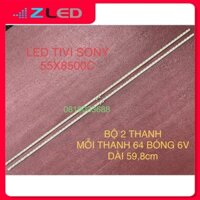 THANH LED TIVI SONY 55X8500C HÀNG MỚI 100% BỘ 2 THANH, MỖI THANH 64 BÓNG 6V, DÀI 59,8cm YLS-HRN55-7020-REV2