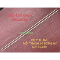 THANH LED TIVI SONY 55X8500C HÀNG MỚI 100% BỘ 2 THANH, MỖI THANH 64 BÓNG 6V, DÀI 59,8cm YLS-HRN55-7020-REV2