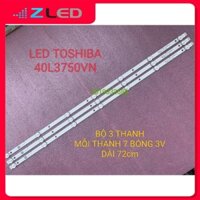 THANH LED TIVI TOSHIBA 40L3750 MỚI 100% BỘ 3 THANH MỖI THANH 7 BÓNG 3V DÀI 72cm JL.D40071330-001DS-M