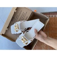 Thanh lí) Dép quai ngang dây xích còn full hộp size 35 nhà NaGa shoes