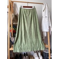 (Thanh lý - 2hand) Chân váy da lộn dáng dài