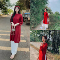 thanh lý áo dài đỏ