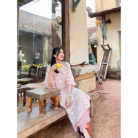 Thanh lý áo dài hoa hồng Linn Design