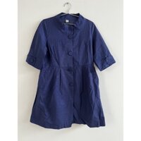 Thanh lý áo khoác dáng váy tay ngắn màu xanh coban