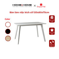 Thanh lý - Bàn ăn cao cấp HOME&HOME kích cỡ 120x80x75cm mặt trắng chất liệu gỗ MDF cao cấp Bàn làm học làm việc BGN016