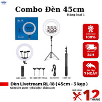 [Thanh lý bán lỗ]Bộ Đèn Livestream 45cm RL18 Full Phụ Kiện, Gồm Chân Đèn Và Kẹp Điện Thoại. Hỗ trợ Livestream