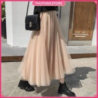 THANH LÝ | Chân váy công chúa lưới voan maxi 3 lớp hàng Quảng Châu - Chân váy xếp ly dài