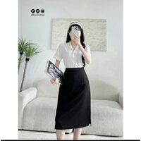 Thanh lý Chân Váy Công Sở Form A Dài Xẻ 1 bên hông size XL Meow Boutiqu