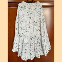 Thanh lý chân váy họa tiết chấm bi vintage siêu xinh Thanh lí chân váy chấm bi vải voan nàng thơ tiểu thư siêu đẹp retro