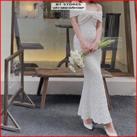 [THANH LÝ] Đầm body đuôi cá trễ vai chất xốp