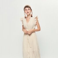 Thanh lý đầm MARC - vintage - váy kẻ caro tay cánh tiên