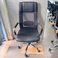 Thanh lý ghế lưới xoay nệm da lưng cao