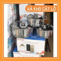 (thanh lý giá sỉ) {Rẻ vô địch} sỉ bộ nồi 3 cái shap(1 đáy)