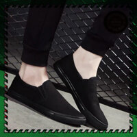 THANH LÝ ๑ Giầy lười vải full đen nam đế cao su nam mới nhất giầy nam thời trang đi làm đi chơi phong cách cá tính lịch