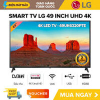 [THANH LÝ HÀNG MỚI HẾT BẢO HÀNH] Smart Tivi Led LG 49 inch Ultra HD 4K – Model 49UK6320PTE (Đen) (Có Magic Remote)-giá 6.998.000 ₫