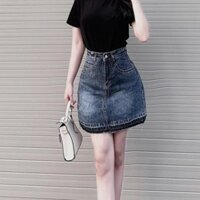 Thanh lý hộ kho lô chân váy jean chữ A chất jean mềm đẹp, form dáng xinh xẻo, lẻ size M 45-51kg.