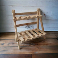 [THANH LÝ] Kệ decor mini kệ gỗ để bàn làm việc, bàn học, phòng nhỏ xinh xắn, kệ gỗ 2 tầng có thể gấp gọn