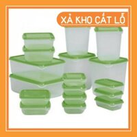(thanh lý kho) Bộ Hộp 17 Món IKEA - Set 17 Hộp Nhựa Cao Cấp Đựng Thực Phẩm Bảo Quản Tủ Lạnh