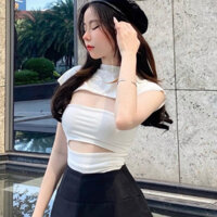 [Thanh lý] LA BOUTIQUE - Áo cắt xẻ trắng S 99%