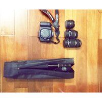 thanh lý máy ảnh canon gồm tủ chống ẩm , máy ảnh , 3 len , chân đỡ máy ảnh