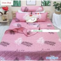 (THANH LÝ) Mền trần bông gòn 3 lớp poly cotton, chăn hè siêu nhẹ thấm hút tốt mẫu LÁ ME HỒNG - Bông sạch