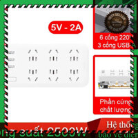 THANH LÝ ๑ Ổ cắm điện Mi Power Strip V2 chân dẹt CXB6-1QM 6 cổng 3 cổng sạc USB 1A - 2A Dây dài 1.8m Chất liệu cao cấp S