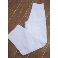 Thanh lý Quần jean trắng ống suông, lưng cao, size S- vải cực đẹp - mới 99%